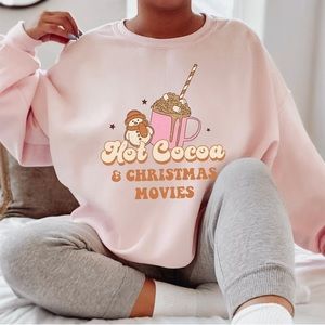 Hot Cocoa and Christmas Movies Crew  Neck Sweater